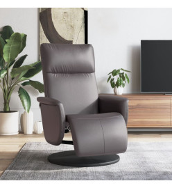 Fauteuil inclinable avec repose-pieds gris similicuir