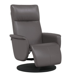 Fauteuil inclinable avec repose-pieds gris similicuir