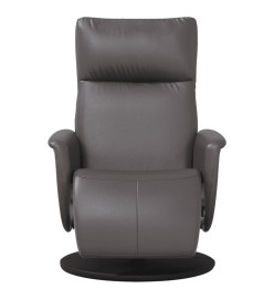 Fauteuil inclinable avec repose-pieds gris similicuir