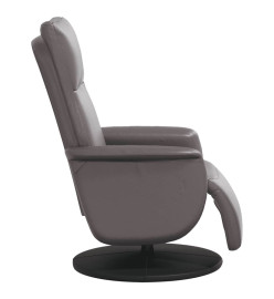 Fauteuil inclinable avec repose-pieds gris similicuir