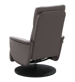 Fauteuil inclinable avec repose-pieds gris similicuir