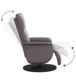 Fauteuil inclinable avec repose-pieds gris similicuir