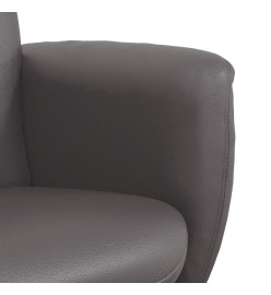 Fauteuil inclinable avec repose-pied gris similicuir