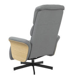 Fauteuil inclinable avec repose-pieds gris clair tissu