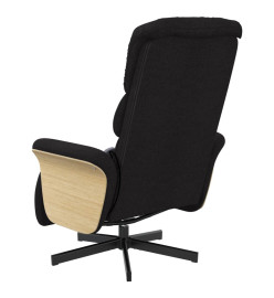 Fauteuil inclinable de massage avec repose-pieds noir tissu