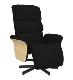 Fauteuil inclinable avec repose-pieds noir tissu