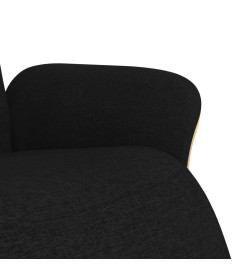 Fauteuil inclinable avec repose-pieds noir tissu