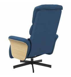 Fauteuil inclinable de massage avec repose-pieds bleu tissu