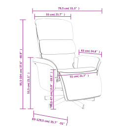 Fauteuil inclinable de massage avec repose-pieds bleu tissu