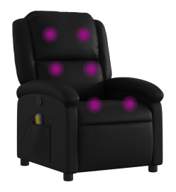 Fauteuil de massage inclinable Noir Similicuir