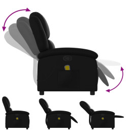 Fauteuil de massage inclinable Noir Similicuir