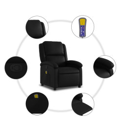 Fauteuil de massage inclinable Noir Similicuir