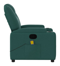 Fauteuil de massage inclinable Vert foncé Tissu