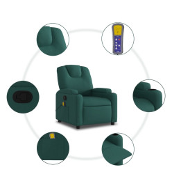 Fauteuil de massage inclinable Vert foncé Tissu