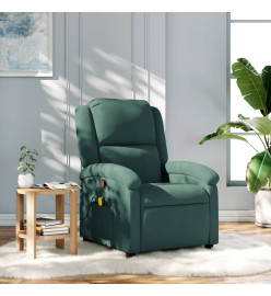 Fauteuil de massage inclinable vert foncé velours