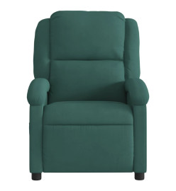 Fauteuil de massage inclinable vert foncé velours