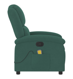 Fauteuil de massage inclinable vert foncé velours