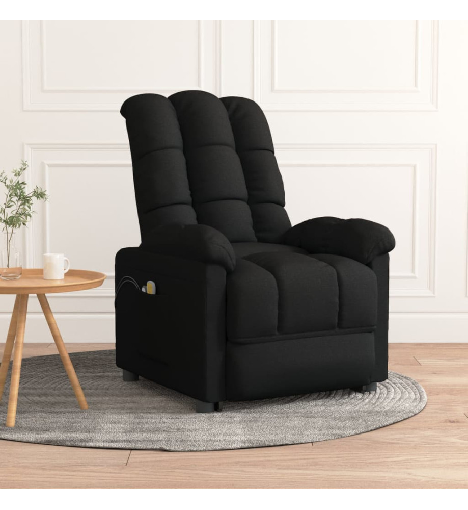 Fauteuil électrique de massage Noir Tissu