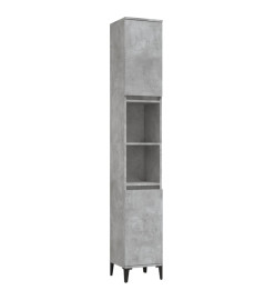 Armoire de salle de bain gris béton 30x30x190 cm