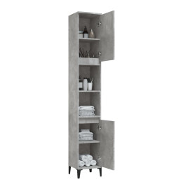 Armoire de salle de bain gris béton 30x30x190 cm