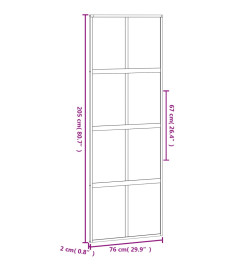 Porte coulissante noir 76x205 cm verre trempé aluminium