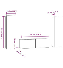 Ensemble de meubles TV 3 pcs Chêne fumé Bois d'ingénierie