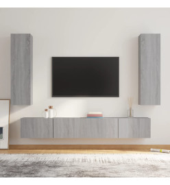 Ensemble de meubles TV 4 pcs Sonoma gris Bois d'ingénierie