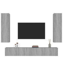 Ensemble de meubles TV 4 pcs Sonoma gris Bois d'ingénierie