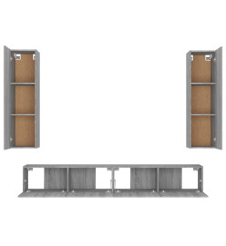 Ensemble de meubles TV 4 pcs Sonoma gris Bois d'ingénierie