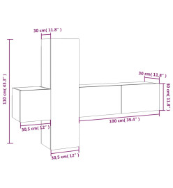 Ensemble de meubles TV 3 pcs Chêne marron Bois d'ingénierie