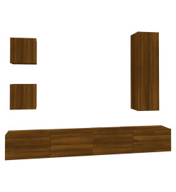 Ensemble de meubles TV 5 pcs Chêne marron Bois d'ingénierie