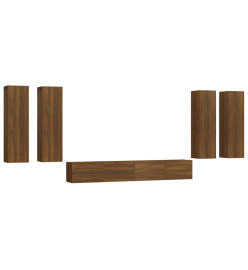 Ensemble de meubles TV 6 pcs Chêne marron Bois d'ingénierie