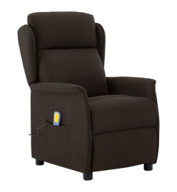 Fauteuil électrique de massage Marron foncé Tissu