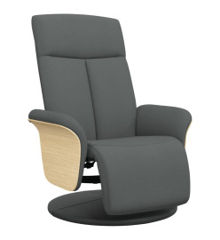 Fauteuil inclinable avec repose-pieds gris foncé tissu