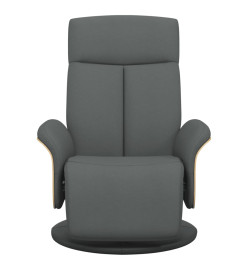 Fauteuil inclinable avec repose-pieds gris foncé tissu