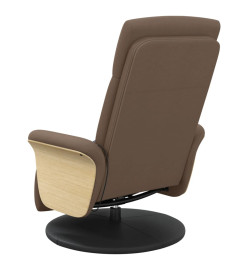 Fauteuil inclinable de massage avec repose-pieds marron tissu