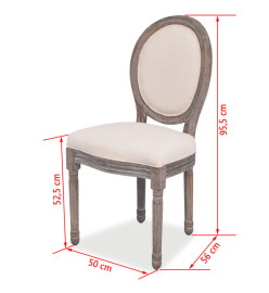Chaises à manger lot de 4 crème tissu