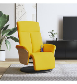 Fauteuil inclinable de massage repose-pieds jaune clair tissu