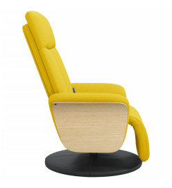 Fauteuil inclinable de massage repose-pieds jaune clair tissu