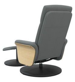 Fauteuil de massage inclinable et repose-pieds gris foncé tissu