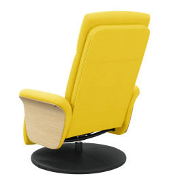 Fauteuil inclinable avec repose-pieds jaune clair tissu