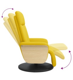 Fauteuil inclinable avec repose-pieds jaune clair tissu