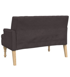 Banc avec coussins marron foncé 113x64,5x75,5 cm tissu