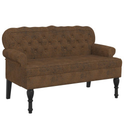 Banc avec dossier marron 119,5x64,5x75 cm similicuir daim