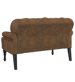 Banc avec dossier marron 119,5x64,5x75 cm similicuir daim