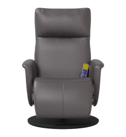 Fauteuil inclinable de massage repose-pieds gris similicuir