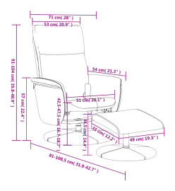 Fauteuil inclinable de massage avec repose-pied noir similicuir