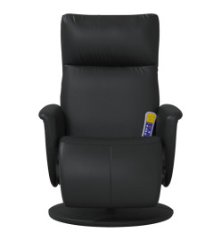 Fauteuil inclinable de massage repose-pieds noir similicuir