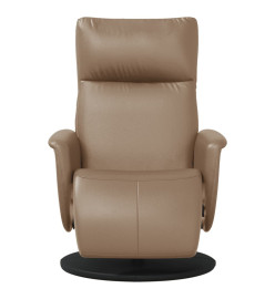 Fauteuil inclinable avec repose-pieds cappuccino similicuir