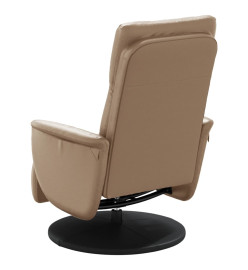 Fauteuil inclinable avec repose-pieds cappuccino similicuir